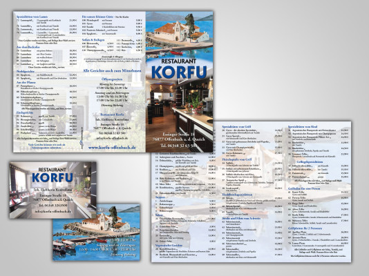 Korfu Flyer, Visitenkarte