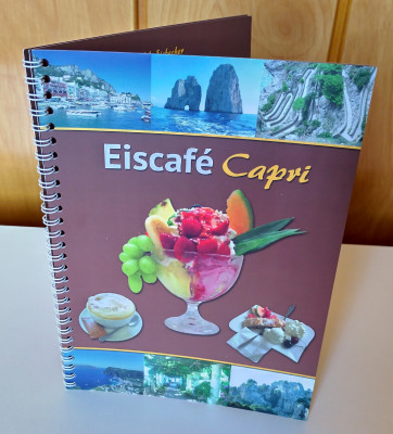 Eiscafé Capri - Ringbuch-Speisekarte