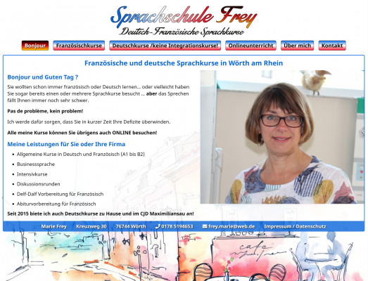 Sprachschule Frey Internetseite