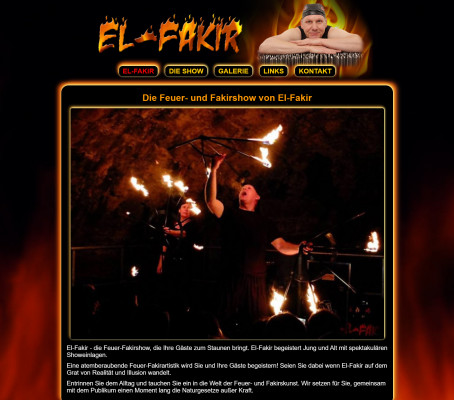 El Fakir Internetseite