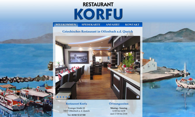 Restaurant Korfu Internetseite